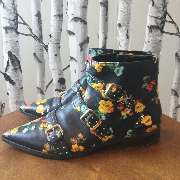 Seraphim Pointy Toe Floral Booties - Picture 3 of 8